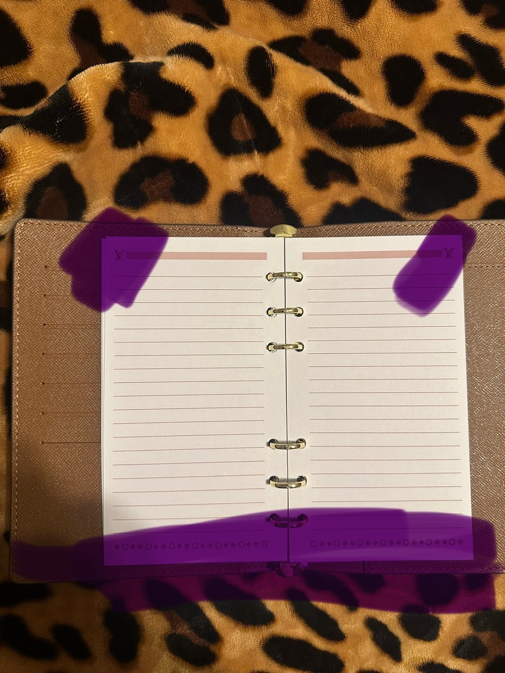 Beautiful inspired brown flower agenda w/ paper included - Picture 3 of 5